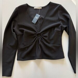 Abercrombie & Fitch Black Ring Detail Long Sleeve Top